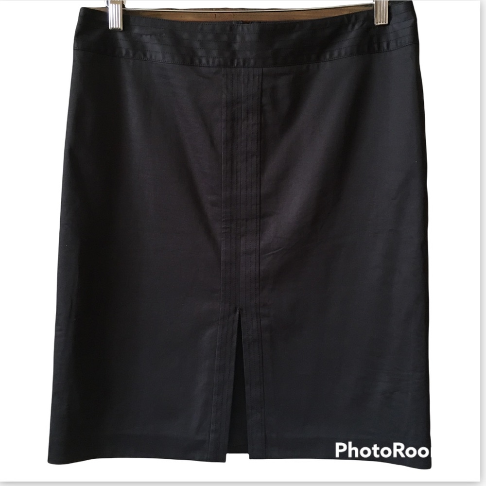 2/$30 Context Black Top Stitch Skirt with Front Slit Size 12